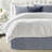 Walker Ticking Stripe Indigo/White Cotton Bedskirt-109715535-109715536