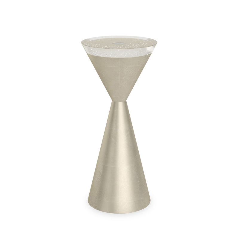 Spy Glass Glass End Table, Cream
