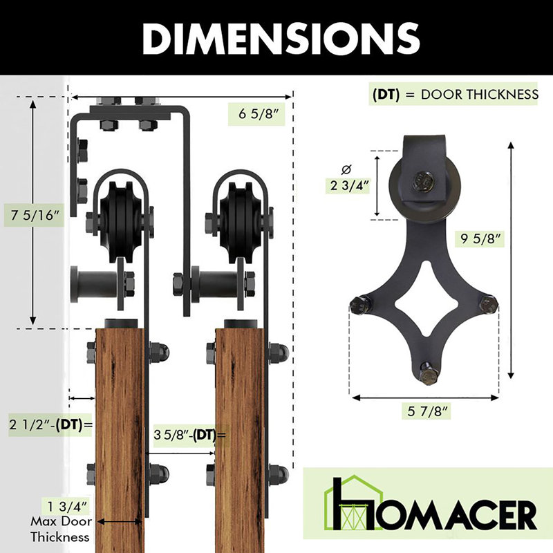Double Bypass Barn Door Hardware Kit, 156 in.