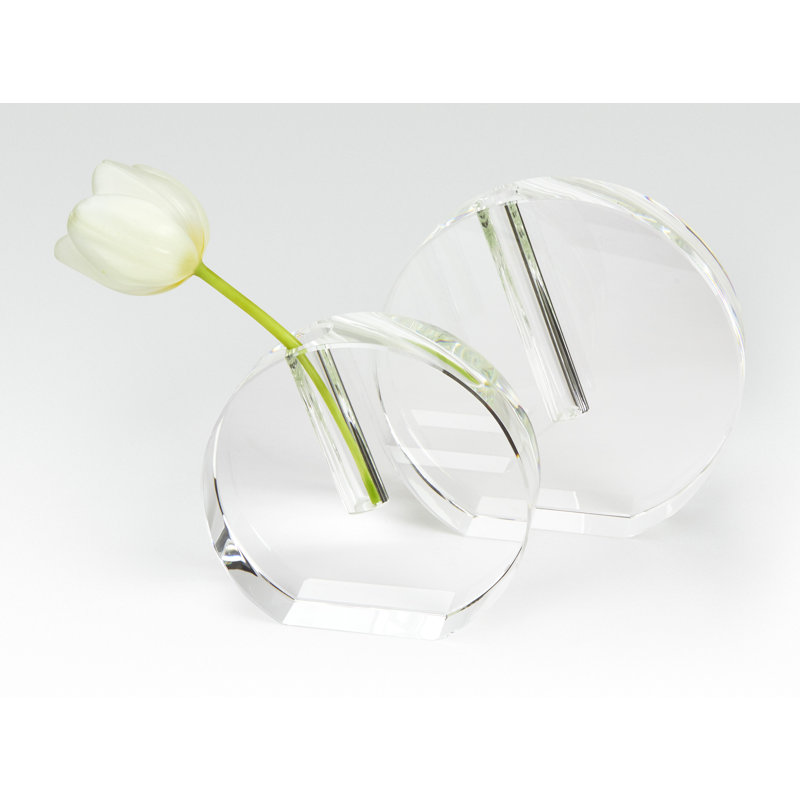Tamra Crystal Table Vase, 4.75" H x 5" W x 1.5"D