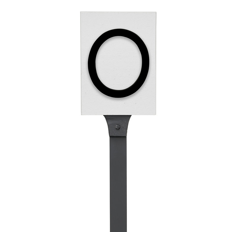 Floating 1-Line Lawn Address Sign, White, Black, Yes