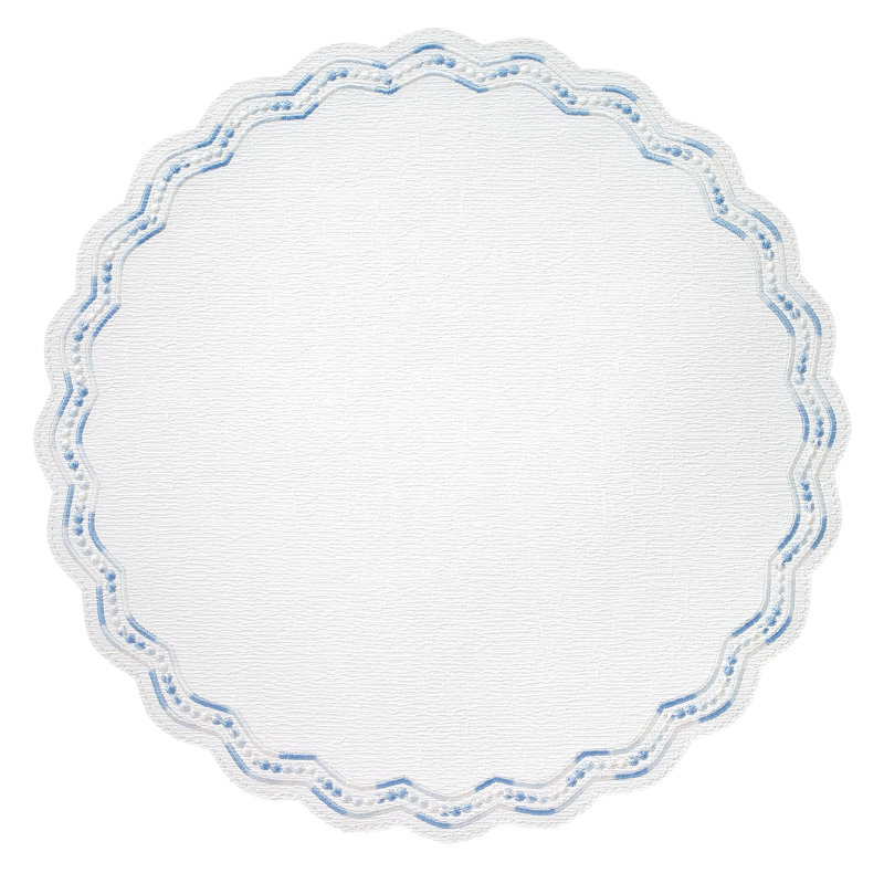 Belgravia Embroidered Scallop Placemat, Blue/White