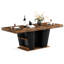 Table de salle à manger en noyer 78,7 po pour 8 à 10 personnes avec tablettes de rangement des deux côtés et table de cuisine extensible en bois