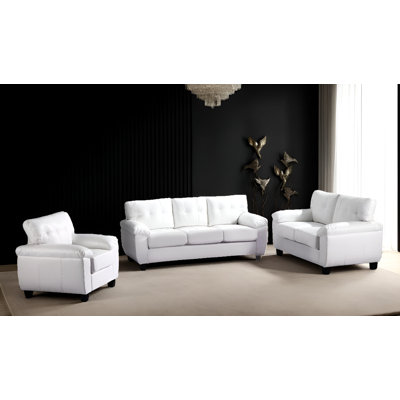 Rimouski Faux Leather 3pc Living Room Set