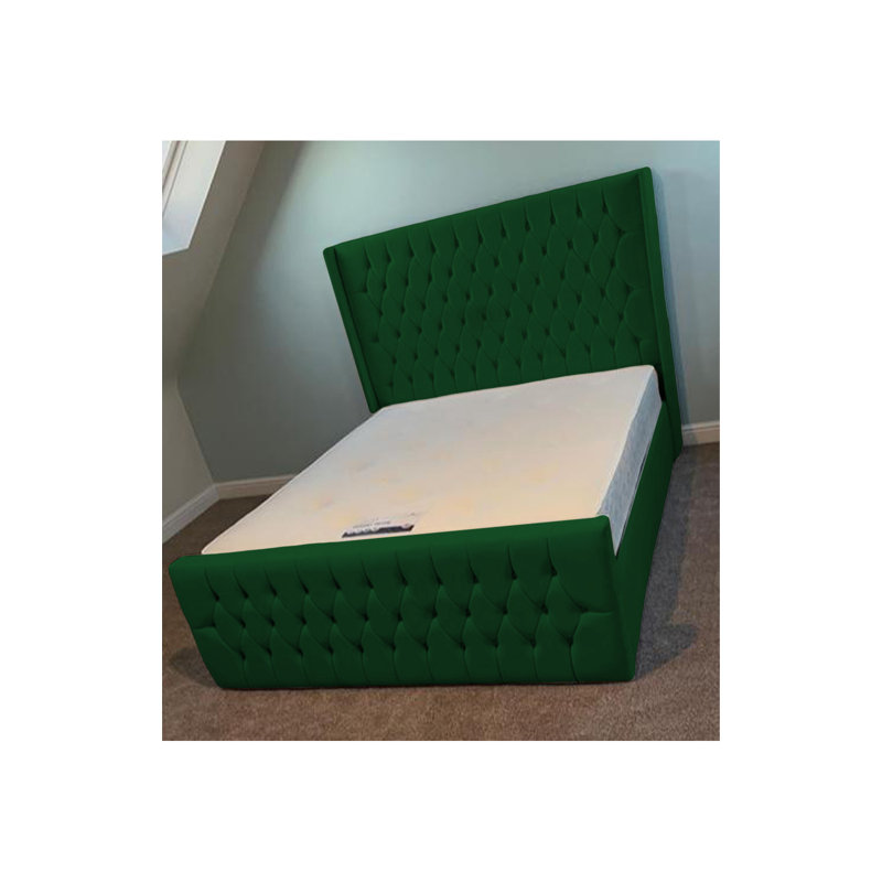 Dothan Upholstered Bed, Single (3'), Emarald