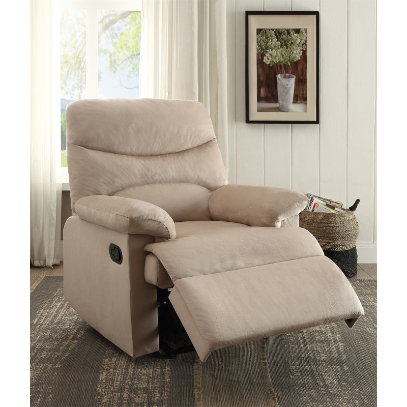 Arcadia Beige Woven Fabric Motion Recliner, Beige