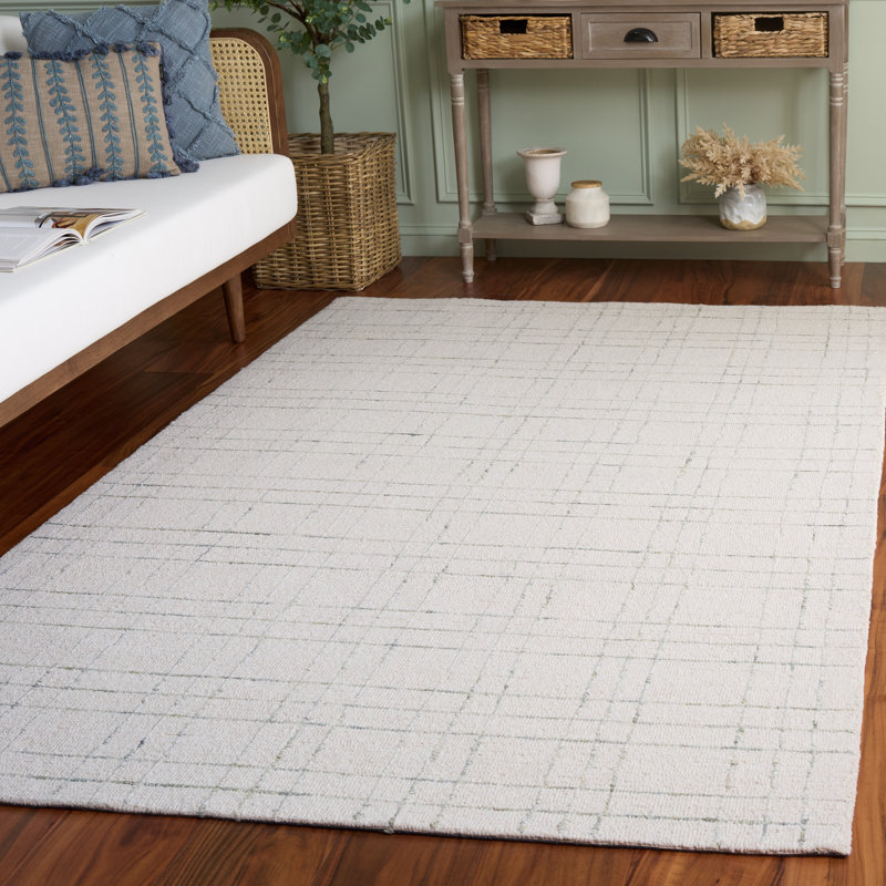 Genres genre 551, 80% laine touffetée à la main; Tapis géométrique 20% coton, Rectangle de 5 pi x 8 pi