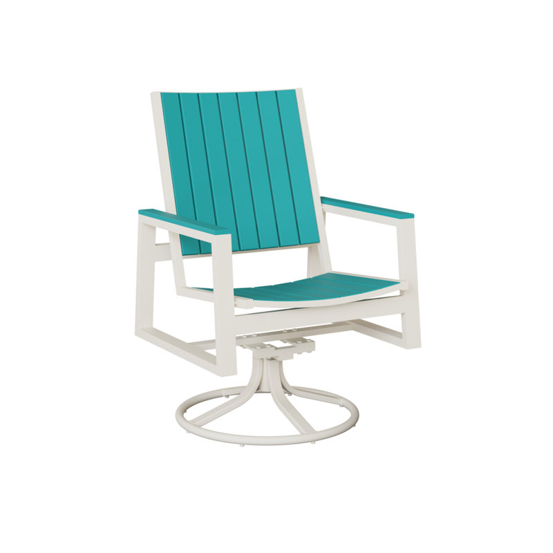 Berlin Gardens Vida Swivel Rocker Dining Chair, Aruba Blue