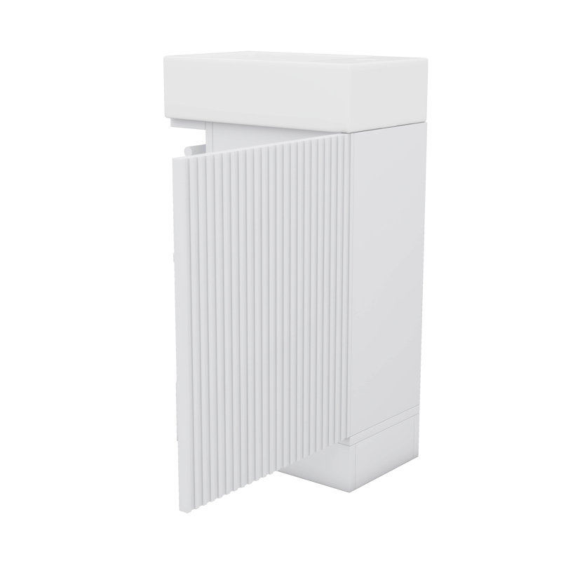 Meuble-lavabo compact 18,6 po avec meuble-lavabo et porte-papier hygiénique à deux niveaux, Blanc