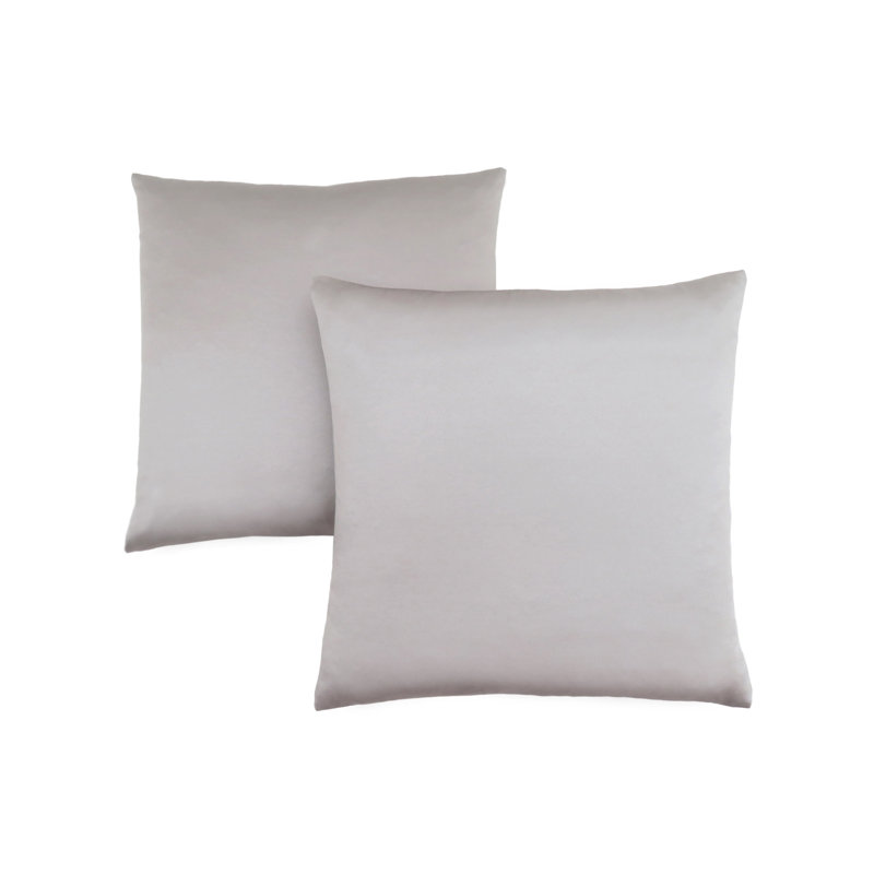 Coussins, ensemble de 2, 18 x 18 carrés, insert inclus, accent, canapé, canapé, chambre à coucher, polyester, Argent