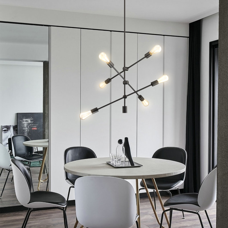 Luminaire suspendu linéaire noir entrelacé Kreios PILB-6L, Bronze