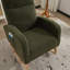 Chaise berçante d'appoint moderne avec pieds en bois massif, fauteuil de chambre de bébé rembourré, fauteuil confortable avec poche latérale, dossier haut pour le salon-576779022