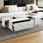 Table basse rectangulaire à plateau coulissant avec 2 tiroirs et 2 rangements cachés