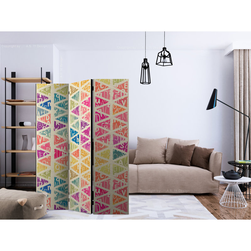 Room Divider - Letters Nad Triangles II [Room Dividers], 3, 172cm H x 135cm W x 3cm D