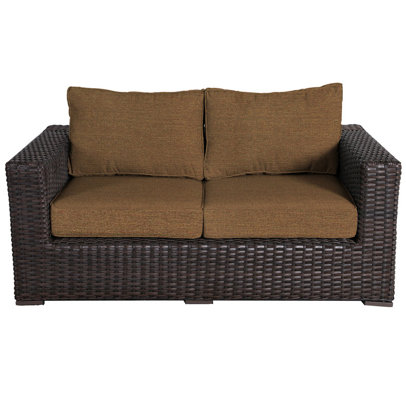 Woodham 65'' Wide Loveseat with Cushions, Teak