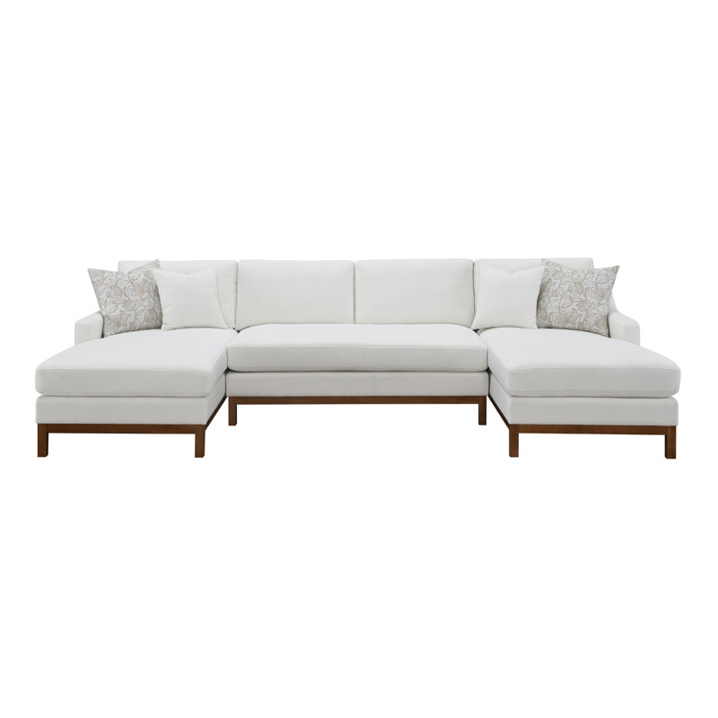 Canapé modulaire en chenille ivoire Valiant avec 4 coussins Valiant