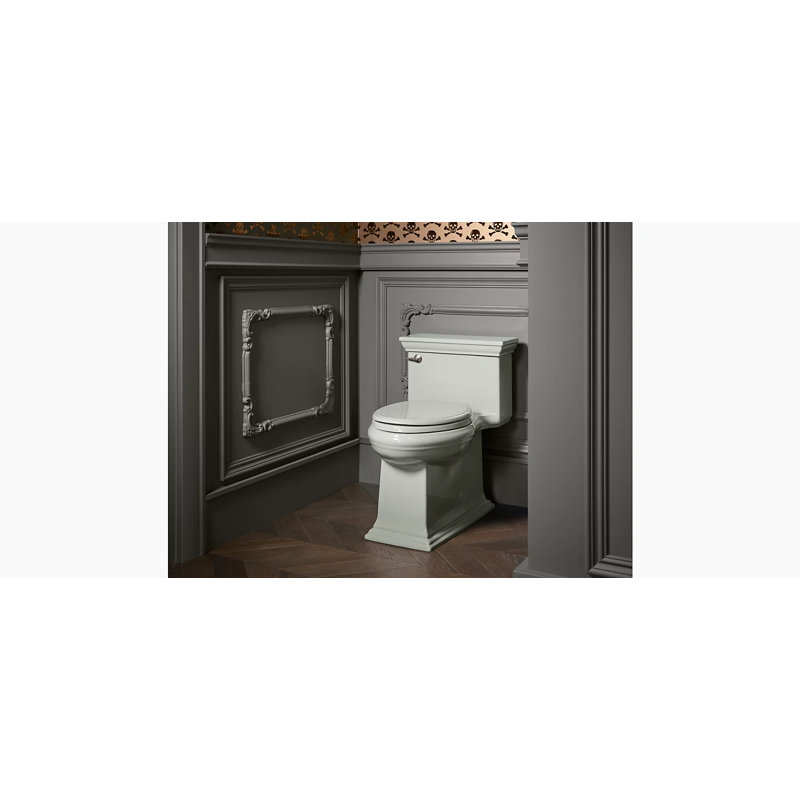 Memoirs Elongated 1.28 GPF Toilet with Aquapiston Flush Technology and Left-Hand Trip Lever, Biscuit, Right