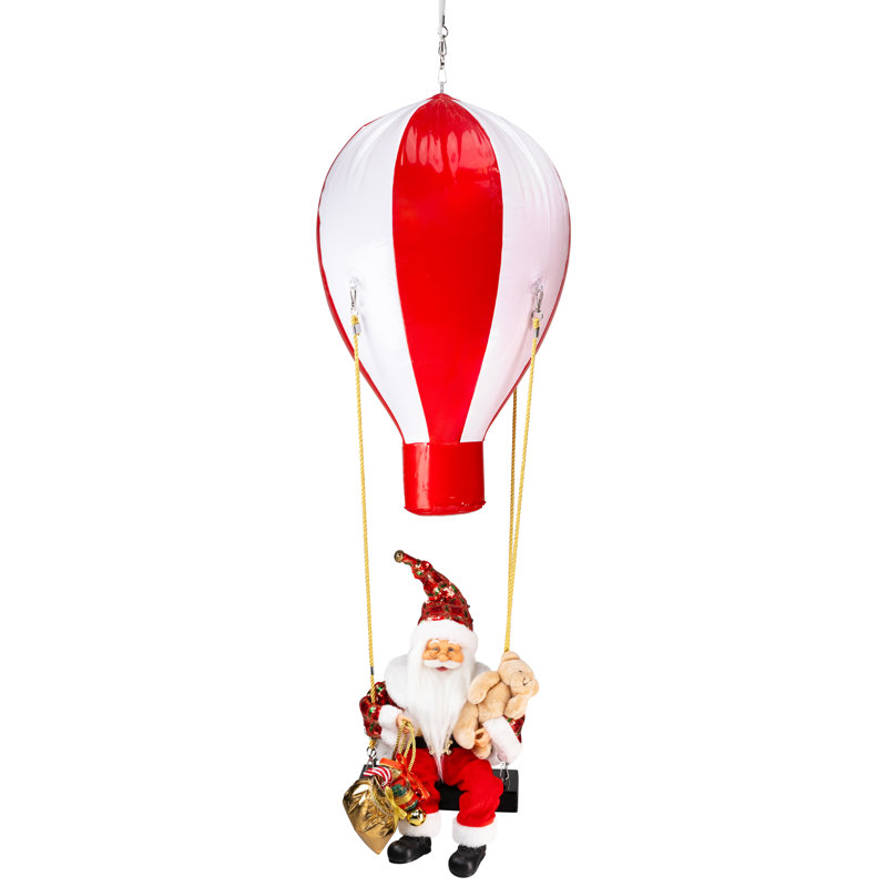 Lighted And Musical Santa Claus Hot Air Balloon Christmas Decoration - 43.5"