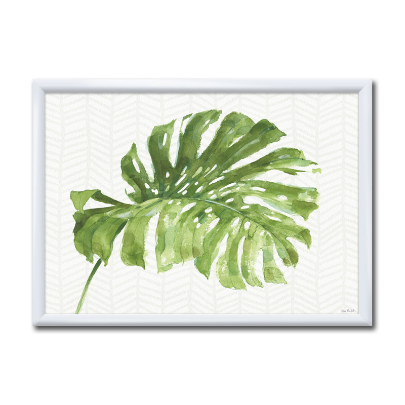 « mixed botanique green leaves v », reproduction d’art sur toile, H 20 po x l 20 po x P 1 po, Cadre blanc