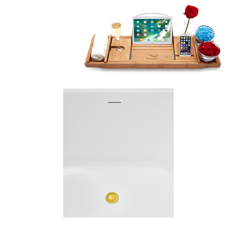 53.9'' x 29.7'' Soaking Acrylic Bathtub, Polished Gold
