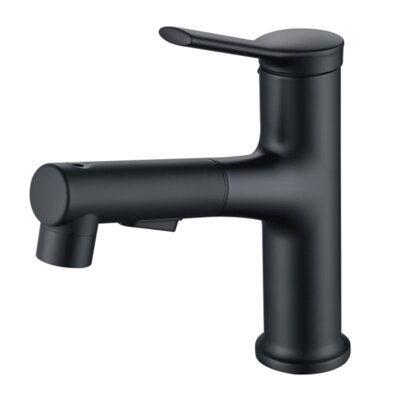 3 Function Pull Out Bathroom Sink Faucet Single Handle Matte Black Bathroom Faucets One Hole Modern Brass Basin Vanity Mixer Taps With Valve -  AWZTOO, AZ-RR-0128