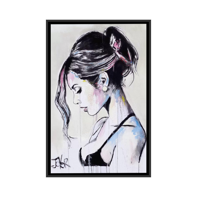 «Time Being», reproduction sur toile, H 26 po x l 18 po x P 1,5 po, Toile encadrée noire, Pas de tapis
