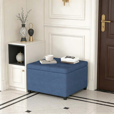 Banc rond avec repose-pieds capitonné