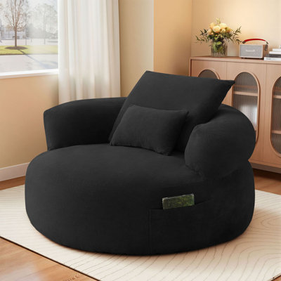 51"W Oversized No Assembly Accent Chair, Compressed Foam Sofa Chair with Side Pocket by Mercer41