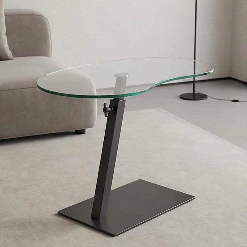 Elara Adjustable Height C-Table with Tempered Glass Top