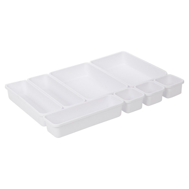 Plastic Flatware Caddy, White