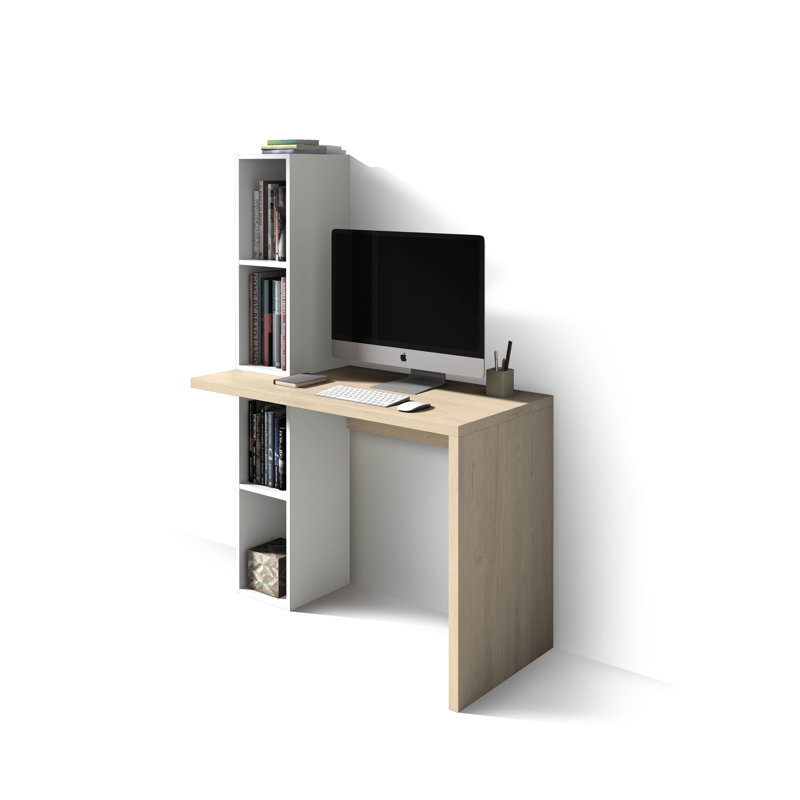Eleodoro Writing Desk, Light Brown/White