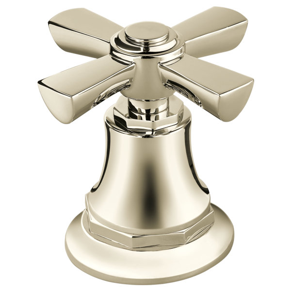 Rook® Double Handle Deck Mounted Roman Tub Faucet, Polished Nickel, Cross
