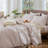 MooMee Striped Duvet Cover Set 100% Washed Cotton Linen Like Textured-117586338-114985966