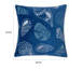 Housse de coussin Coastal Shell Design, velours indigo, carré 20 pouces
