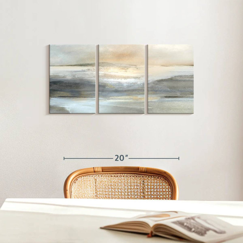 Land Triptych, 12" H x 26" W