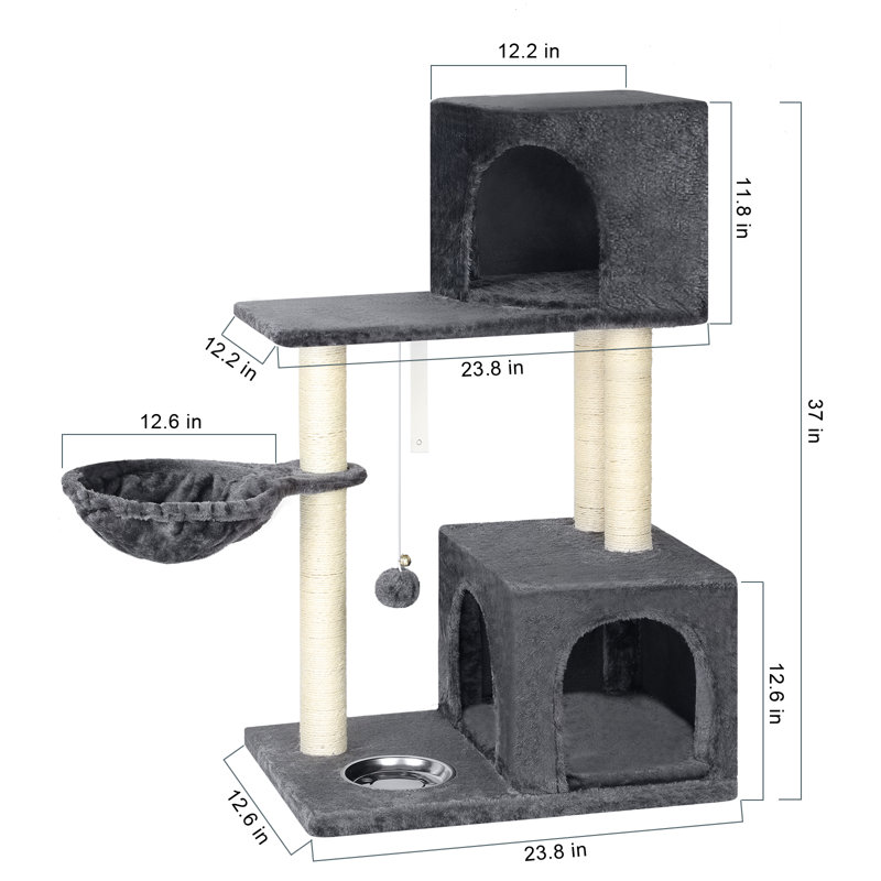 Cat Scratching Posts And Tree, Dark Grey