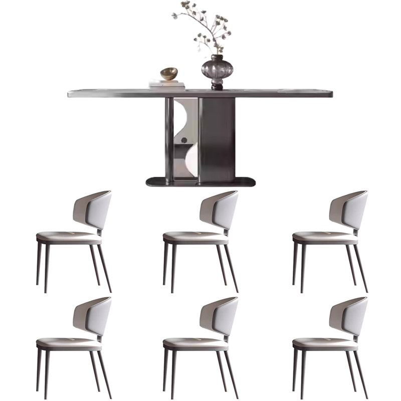 Table et chaise de luxe Deluxe Sense Simple Light, Blanc, H 29,5 po x L 55,1 po x l 31,4 po