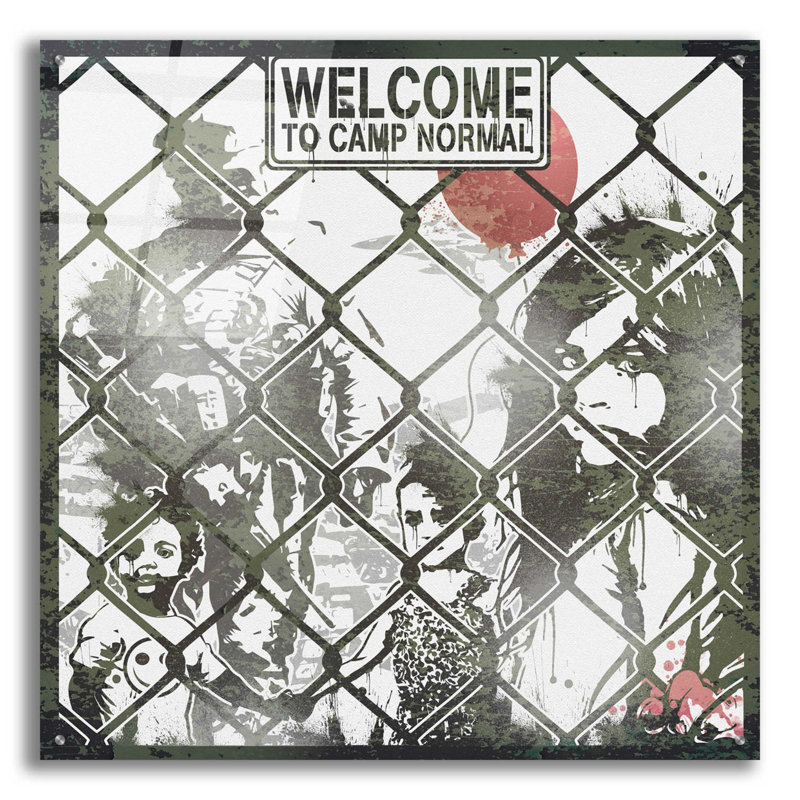 «Welcome» par Danksy, art mural en verre acrylique, H 36 po x l 36 po x P 0,2 po