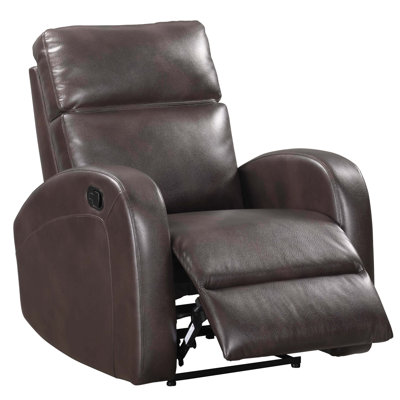 33" Upholstered Manual Recliner with Curved Arms