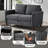 56.5'' Linen Loveseat Sofa with Storage Space Square  Arm-1464188460
