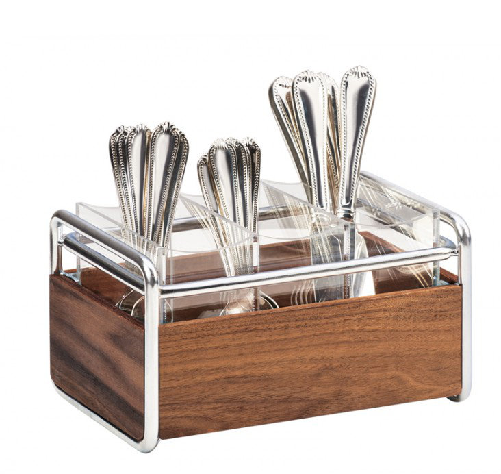 Mid-Century Flatware Organizer, Chrome