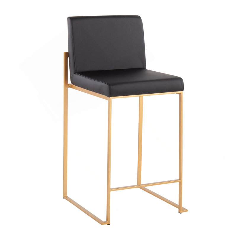 Tabouret de comptoir 26 po Fuji, 3, Doré, Noir