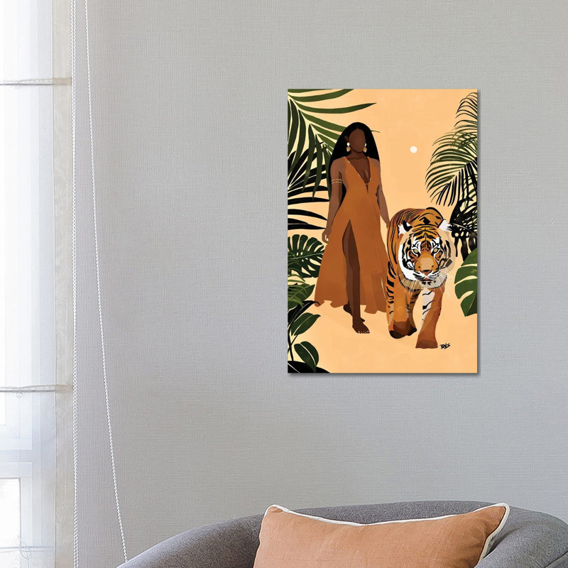 « Aliya » par Bria Nicole-impression d’art graphique, Pas de tapis, H 48 po x l 32 po x P 1,5 po, Toile tendue