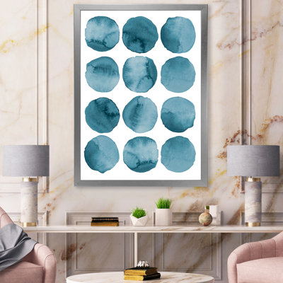 Aquamarine Circles Geometric Elements - Reproduction de photo sur toile