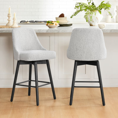 Swivel Upholstered Cotton Counter Stool