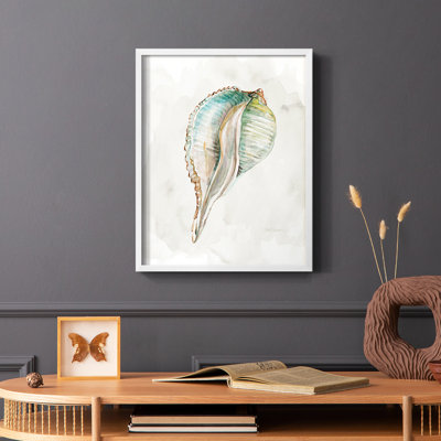 «Pastel Shell I», reproduction encadrée - bois massif