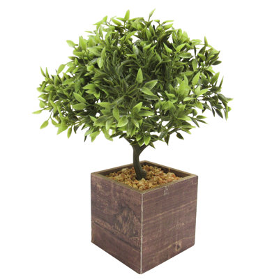 11'' Faux Bonsai Plant in Wood Pot