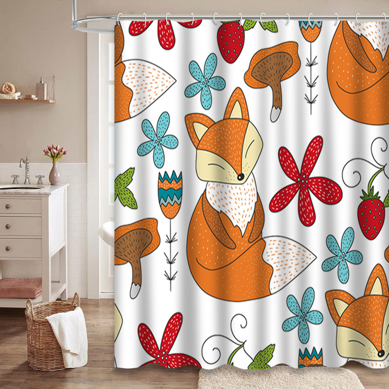 Mignon rideau de douche avec 12 crochets, L 72 po x l 78 po