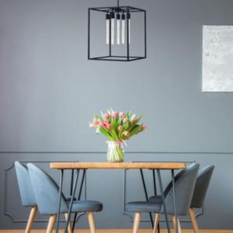 Kip 5 - Light Kitchen Island Pendant, 21.5" H x 16" W x 18" D, Black
