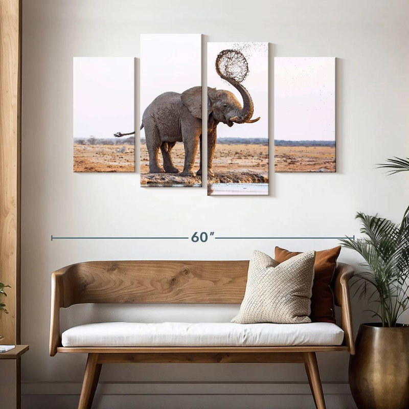 Brampt Elephant Mud Splash, 32" H x 52" W